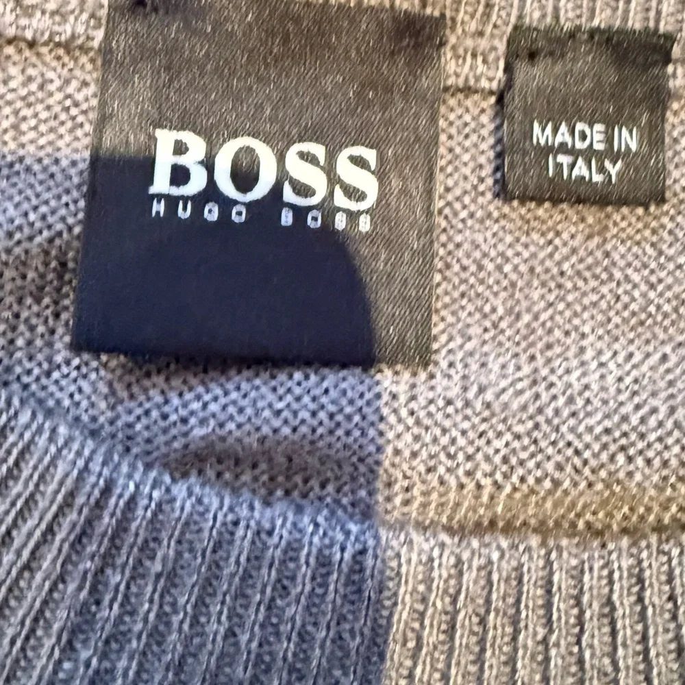 Hugo Boss Men’s Knit Sweater Linen Short Sleeve Grey Collar XXL